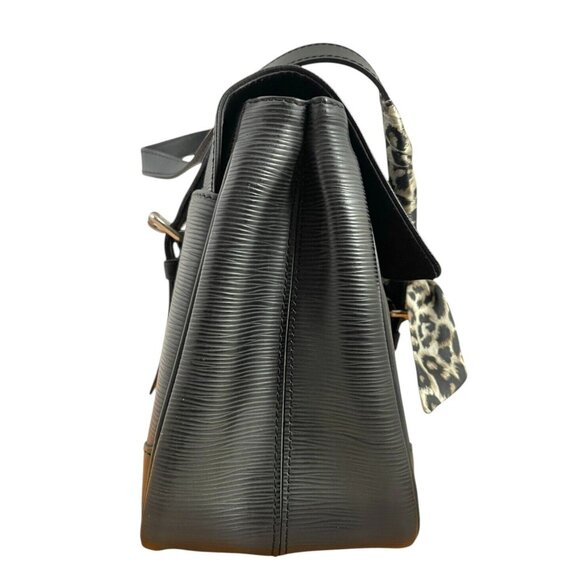 LOUIS VUITTON Segur MM Epi Segur MM Black Leather Shoulder Bag Satchel Silver LV - Picture 4 of 16